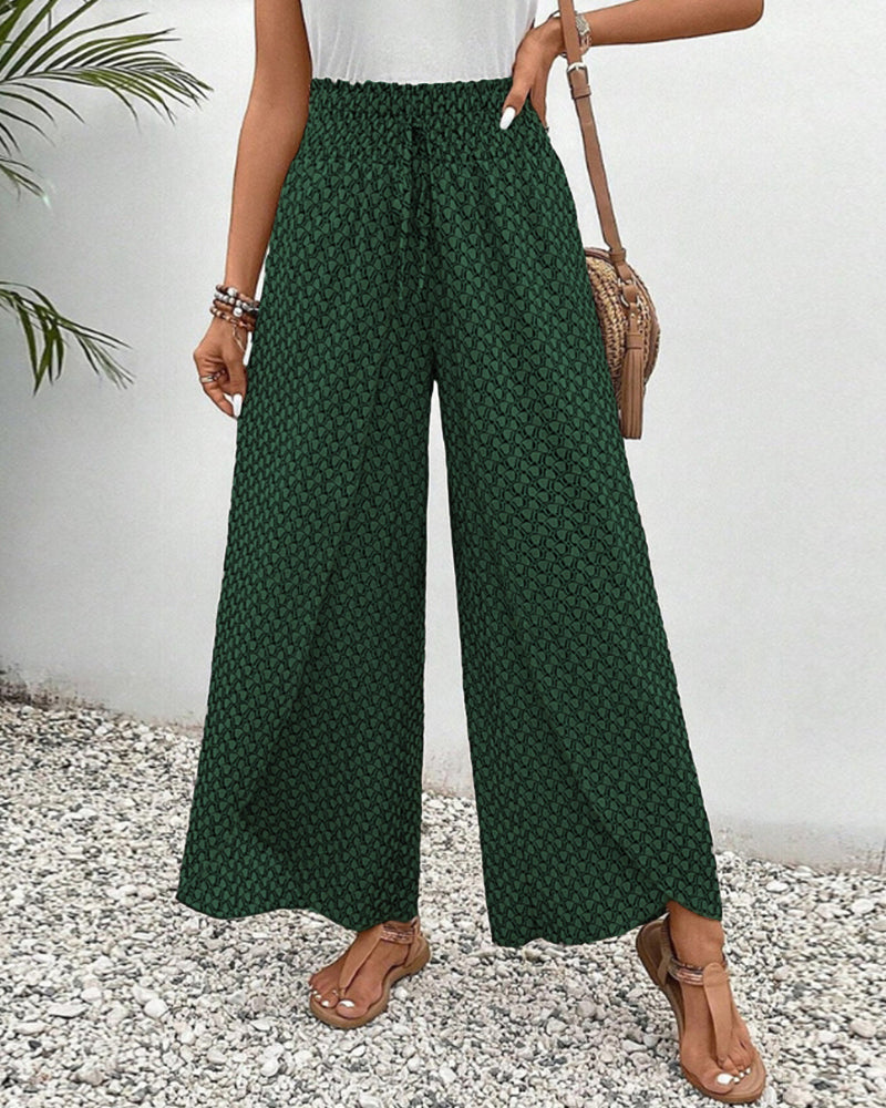 Clara Devereux | Printed Wide Leg Trousers For Women