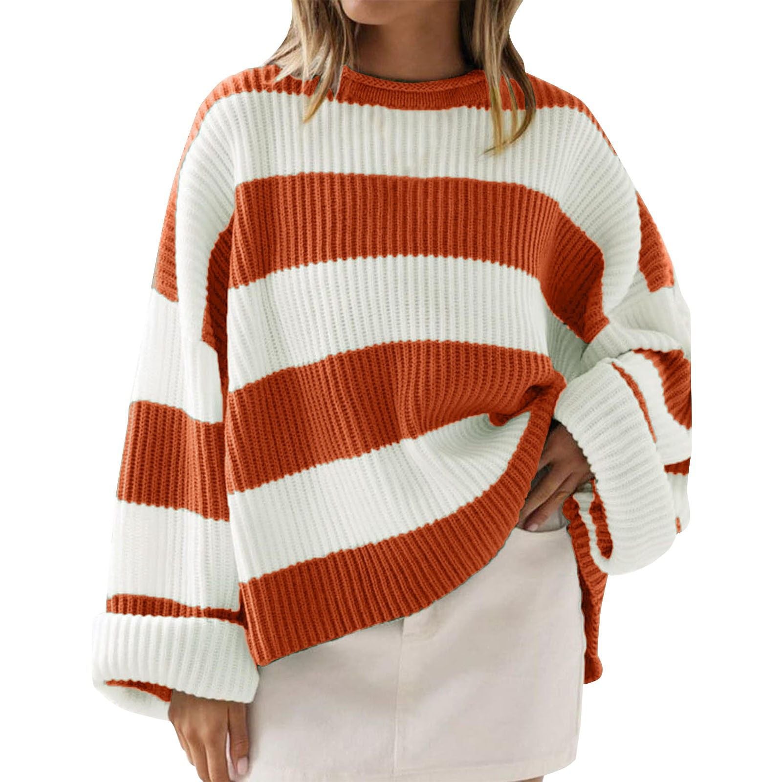 Isobel Kerr | Striped Oversized Batwing Sleeve Jumper