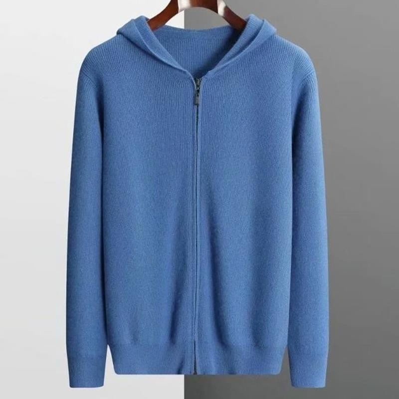 Oliver Hartley | Zip-Up Hooded Knit Cardigan for Men
