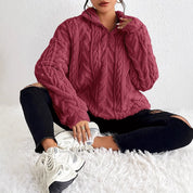 Rosie Kerr | Cable Knit Fleece Half-Zip Pullover