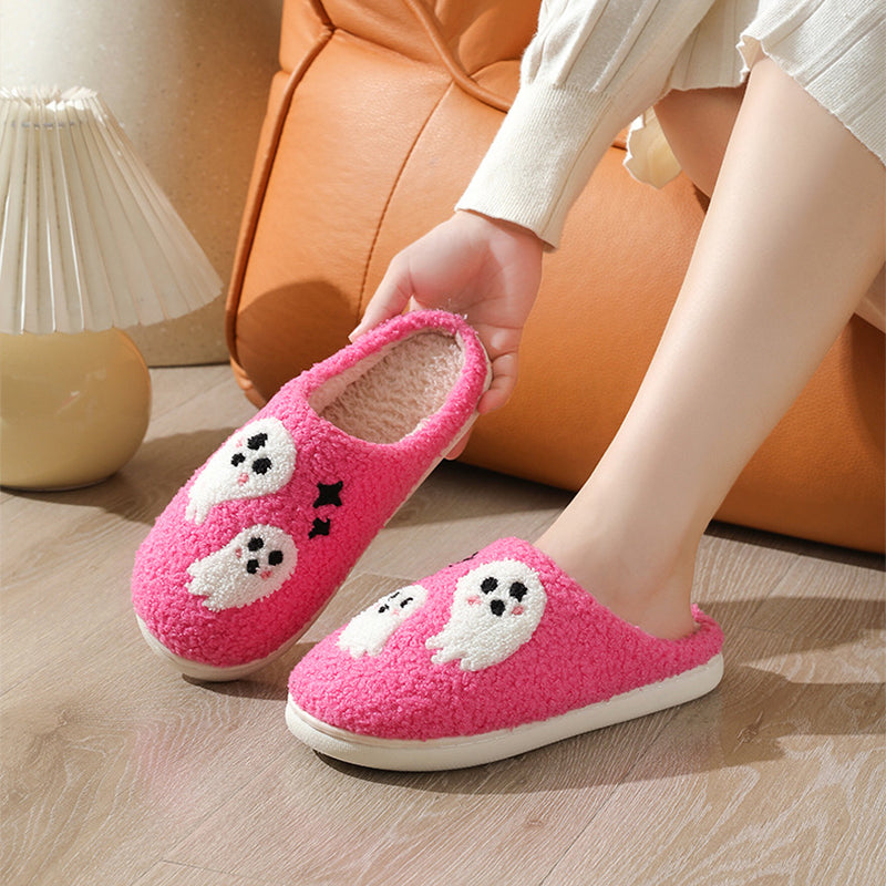 Ghostly Grin | Ghost Halloween Slippers For Women