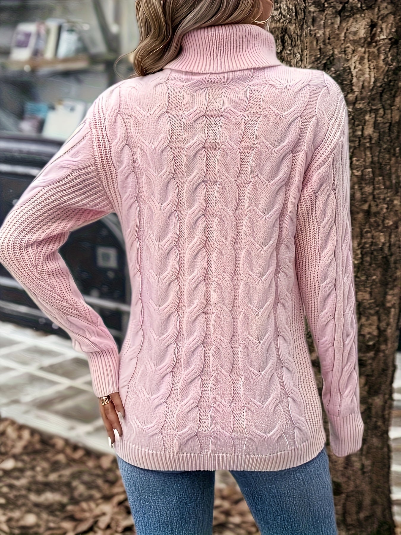 Freya Clarke | Cozy Cable-Knit Turtleneck Sweater
