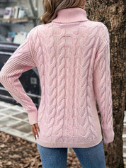 Freya Clarke | Cozy Cable-Knit Turtleneck Sweater