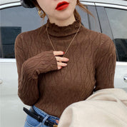 Florence Hughes | Ribbed Knit Turtleneck Top in Ivory