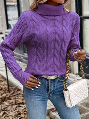Freya Clarke | Cozy Cable-Knit Turtleneck Sweater