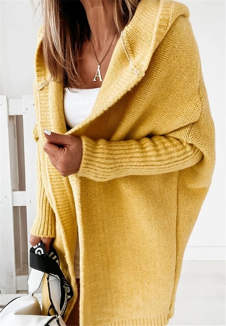 Isla Turner | Oversized Hooded Knit Cardigan