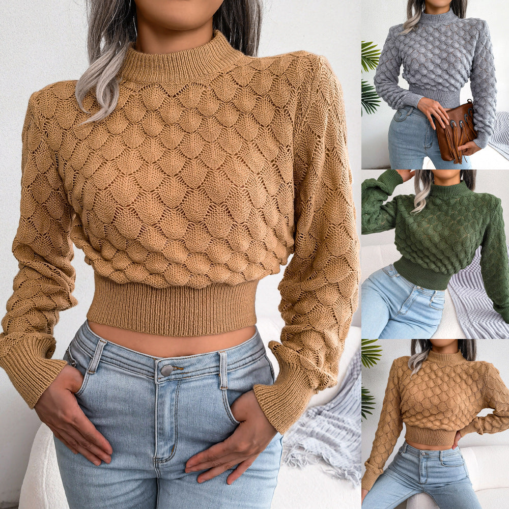 Lydia Thomas | Cropped Textured Knit Sweater