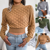 Lydia Thomas | Cropped Textured Knit Sweater