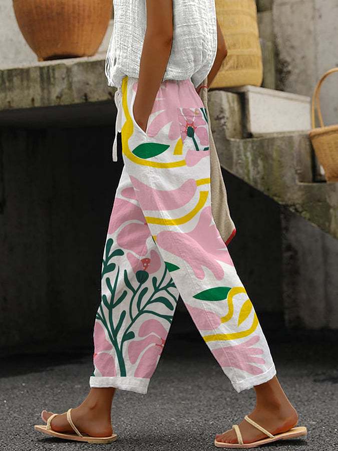 Eloise Hartington | Gradient Linen-Look Wide Leg Trousers