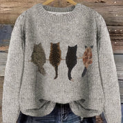 Emma Fletcher | Cat Print Chunky Knit Sweater