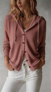 Winifred Ashworth | Hooded Knit Cardigan with Button Front