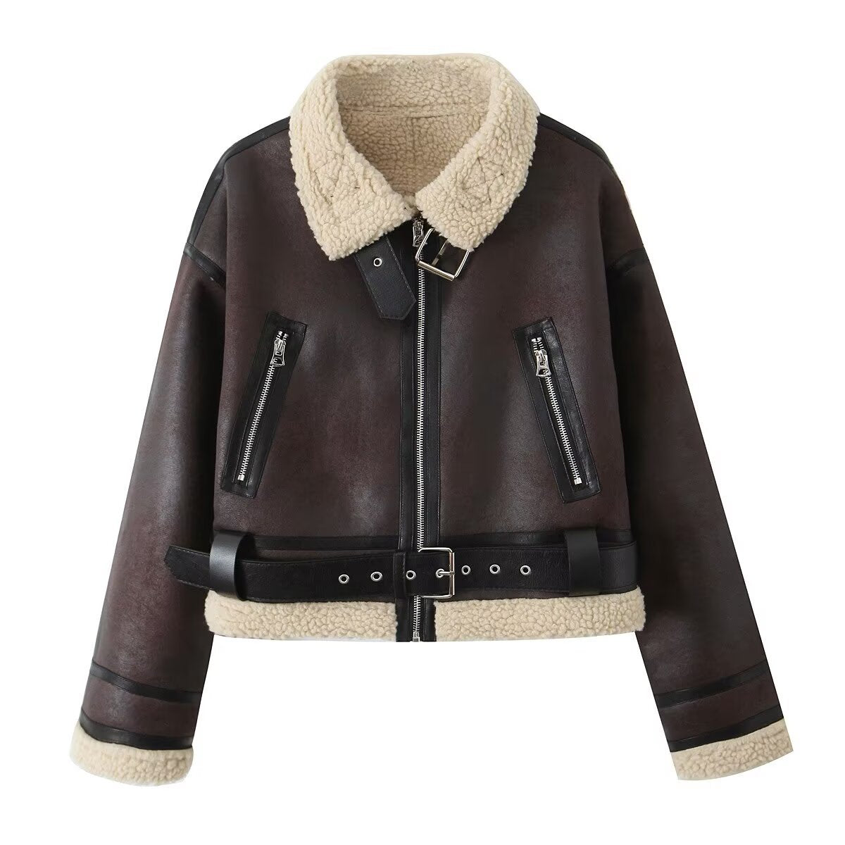 Imogen Davies | Shearling Aviator Cropped Jacket