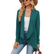 Felicity Wood | Draped Cable-Knit Open Cardigan