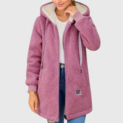 Lydia Clarke | Fleece Hooded Jacket With Drawstring Hood