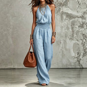 Aurora Bellini | Linen Halterneck Jumpsuit For Women