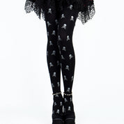 Skeleton Shimmer | Skull Halloween Tights For Women