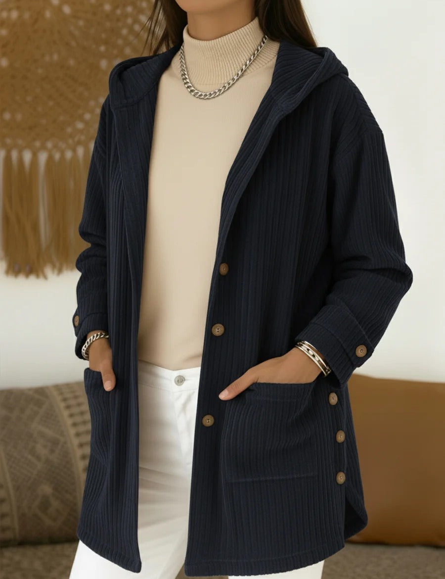 Arabella Hughes | Hooded Corduroy Longline Jacket