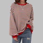 Harriet Green | Green & Navy Striped Oversized Sweatshirt