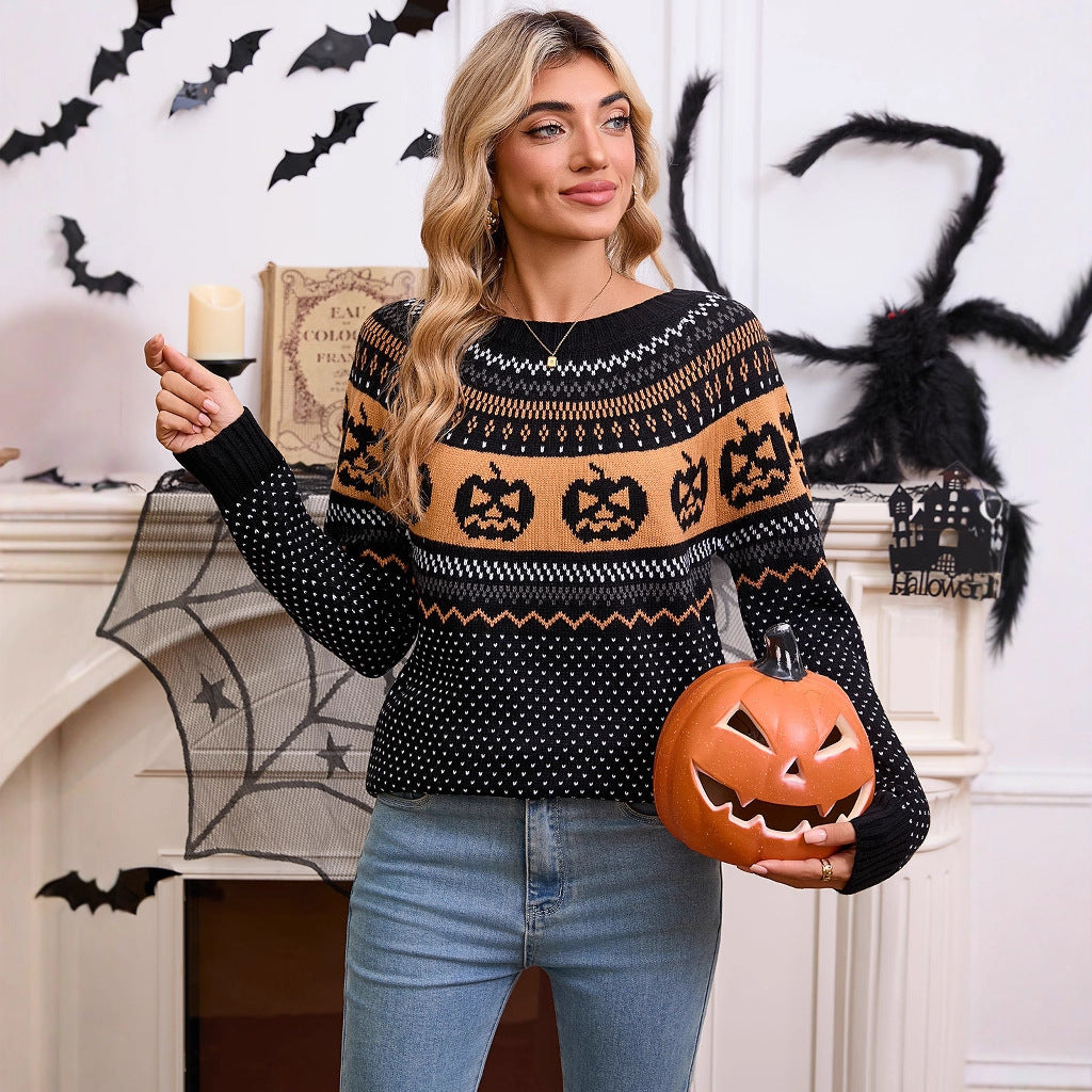 Trick & Treat | Pumpkin Halloween Sweater For Women