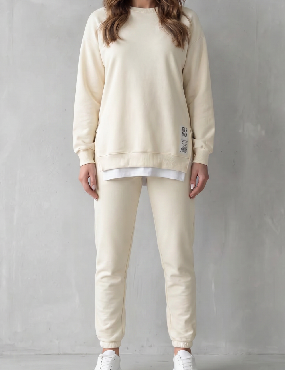 Poppy Hall | Grey Marl Oversized Sweatshirt & Jogger Lounge Set