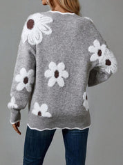 Margot Fenwick | Floral Print Sweater With Side Slits