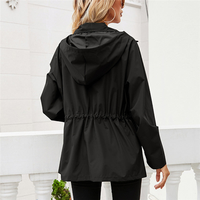 Florence Davies | Hooded Windproof Anorak Jacket with Drawstring Waist