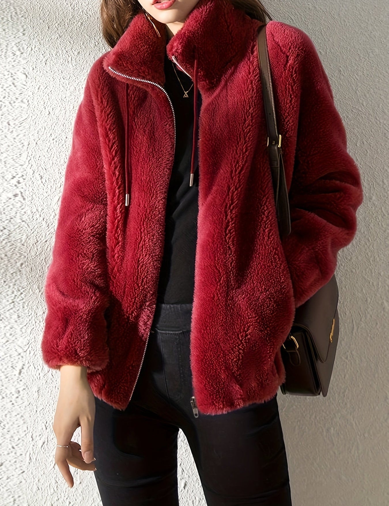 Rosie Kendall | Veste oversize zippée en fausse fourrure
