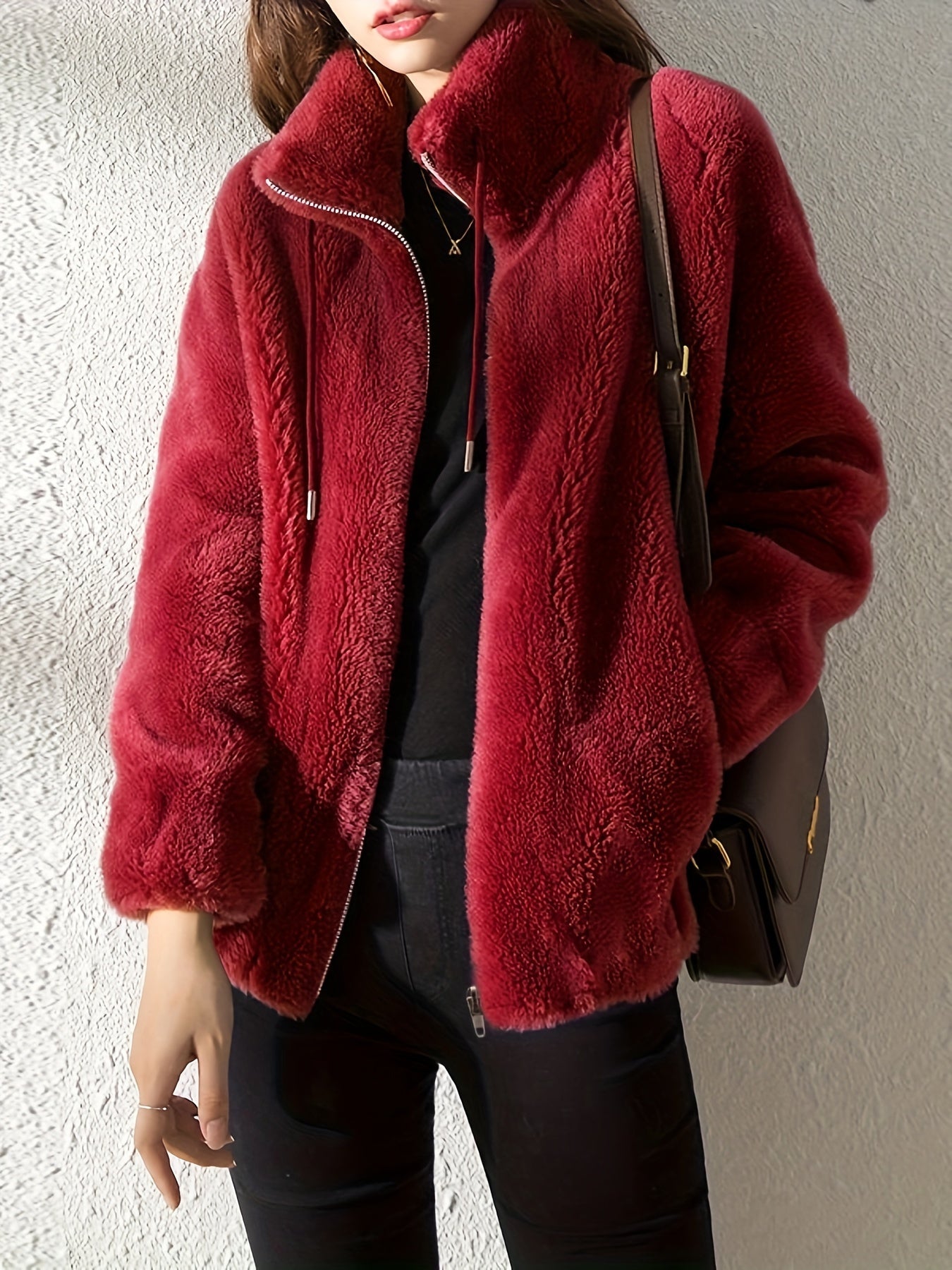 Rosie Kendall | Veste oversize zippée en fausse fourrure