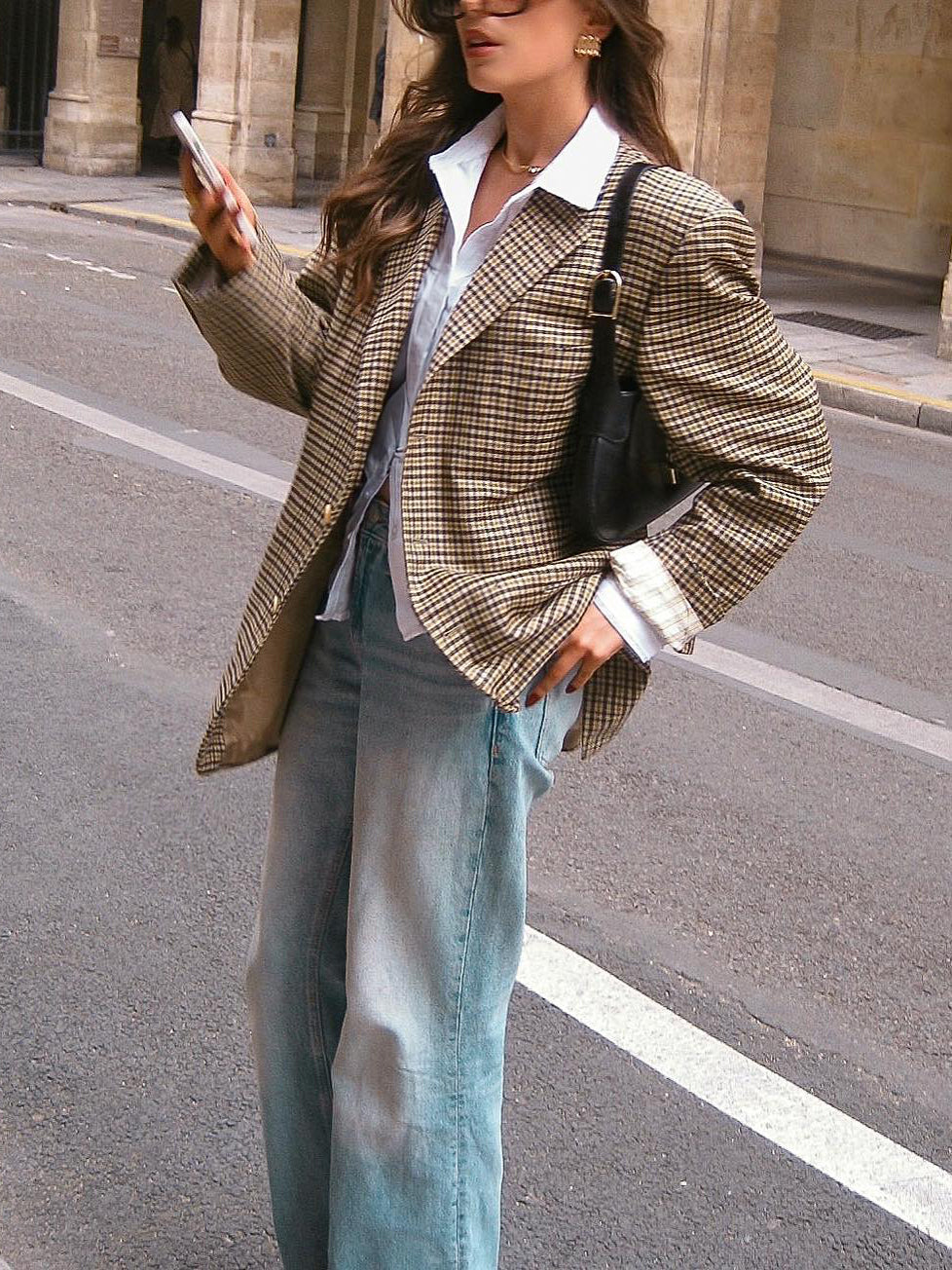 Imogen Clarke | Oversized Plaid Blazer for Women