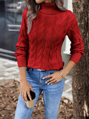 Freya Clarke | Cozy Cable-Knit Turtleneck Sweater