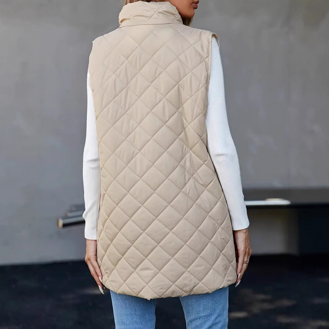 Rosalind Sutherland | Quilted Longline Zip Vest