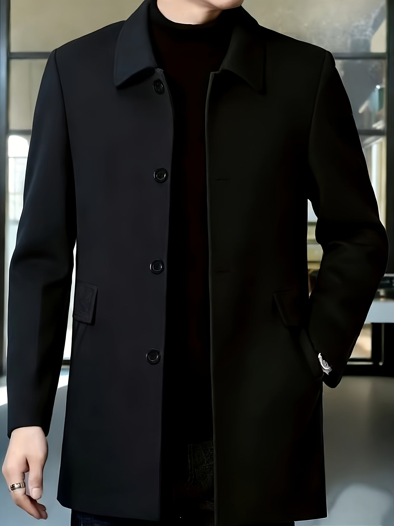 Millicent Shaw | Manteau en mélange de laine à boutonnage simple gris