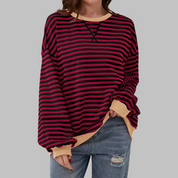 Harriet Green | Green & Navy Striped Oversized Sweatshirt