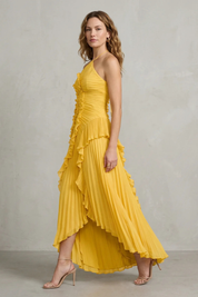 Arabella Wells | Pleated Halter Maxi Dress in Dusty Lilac