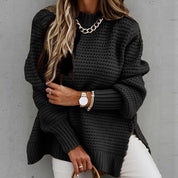 Catriona Mackenzie | Ribbed Knit Side-Slit Sweater
