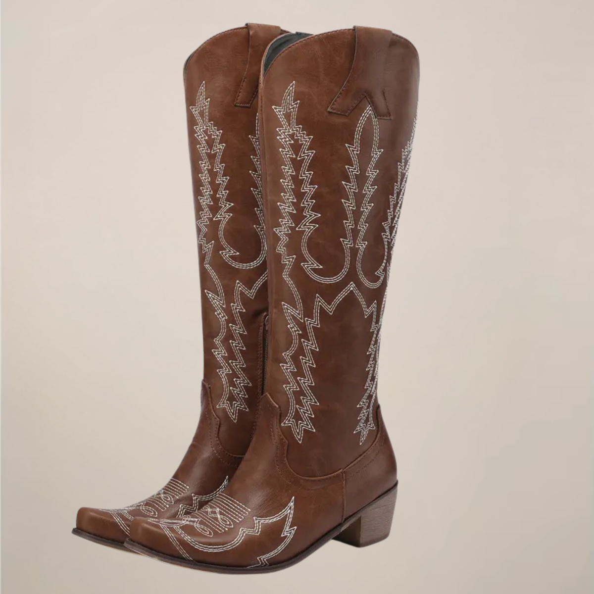 Fenella Winstanley | Black Embroidered Cowboy Knee-High Boots