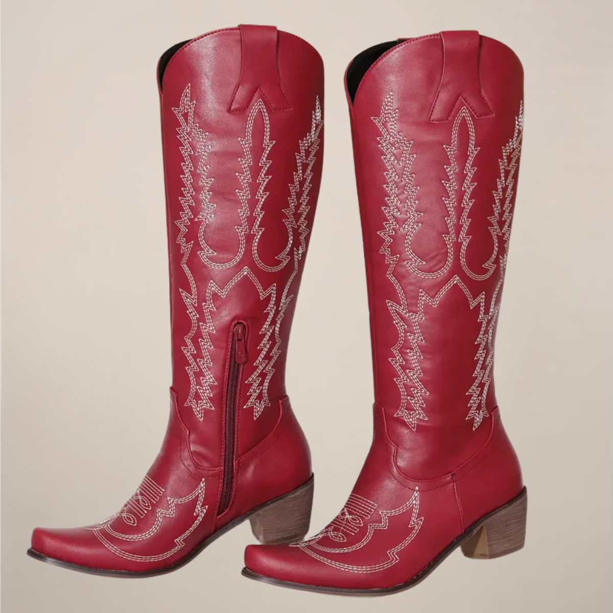 Fenella Winstanley | Black Embroidered Cowboy Knee-High Boots