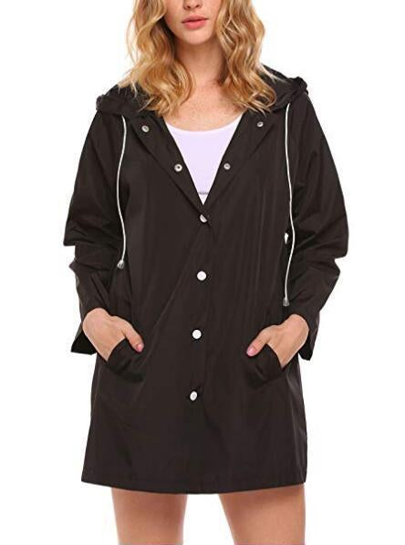 Daisy Marsh | Hooded Lightweight Raincoat with Drawstring Hood