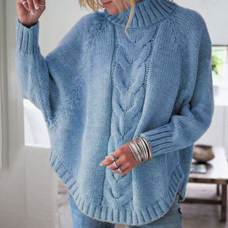 Hazel Chamberlain | Cable Knit Oversized Turtleneck Sweater