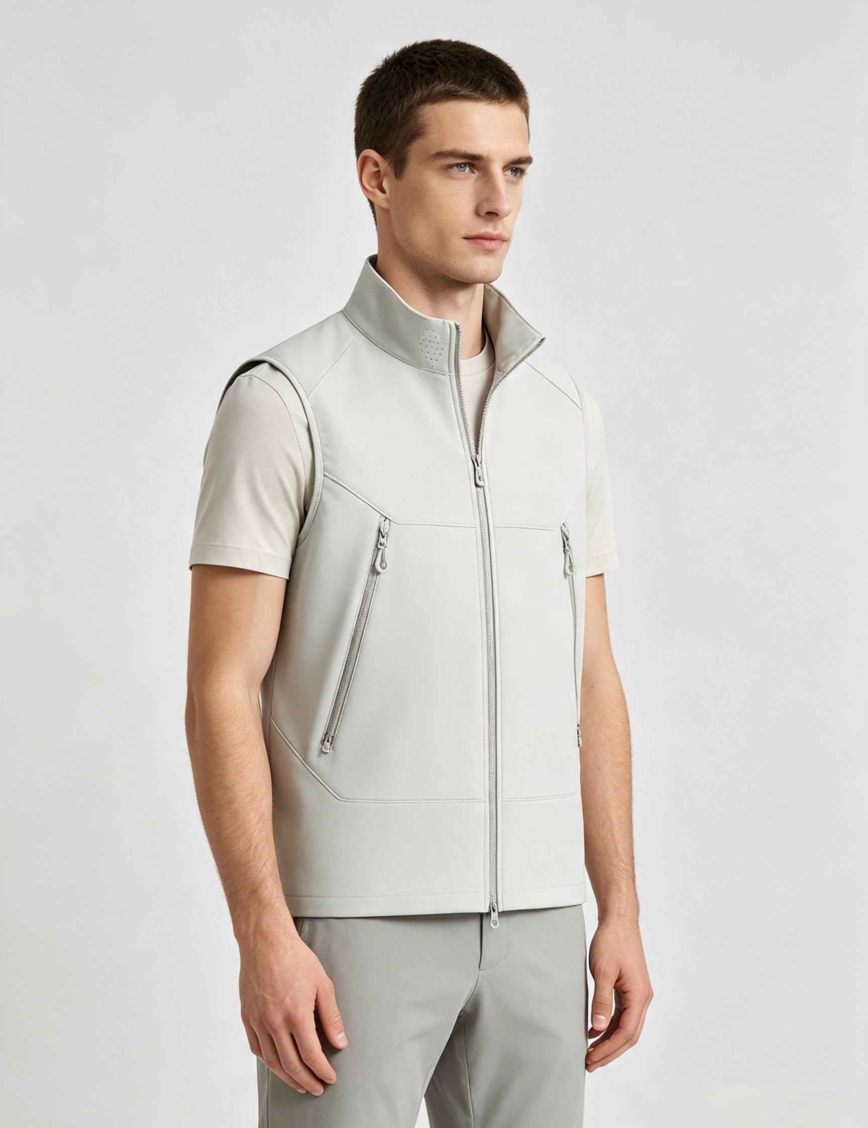 Rosie Hammond | Softshell Zip-Up Gilet in Ice Blue