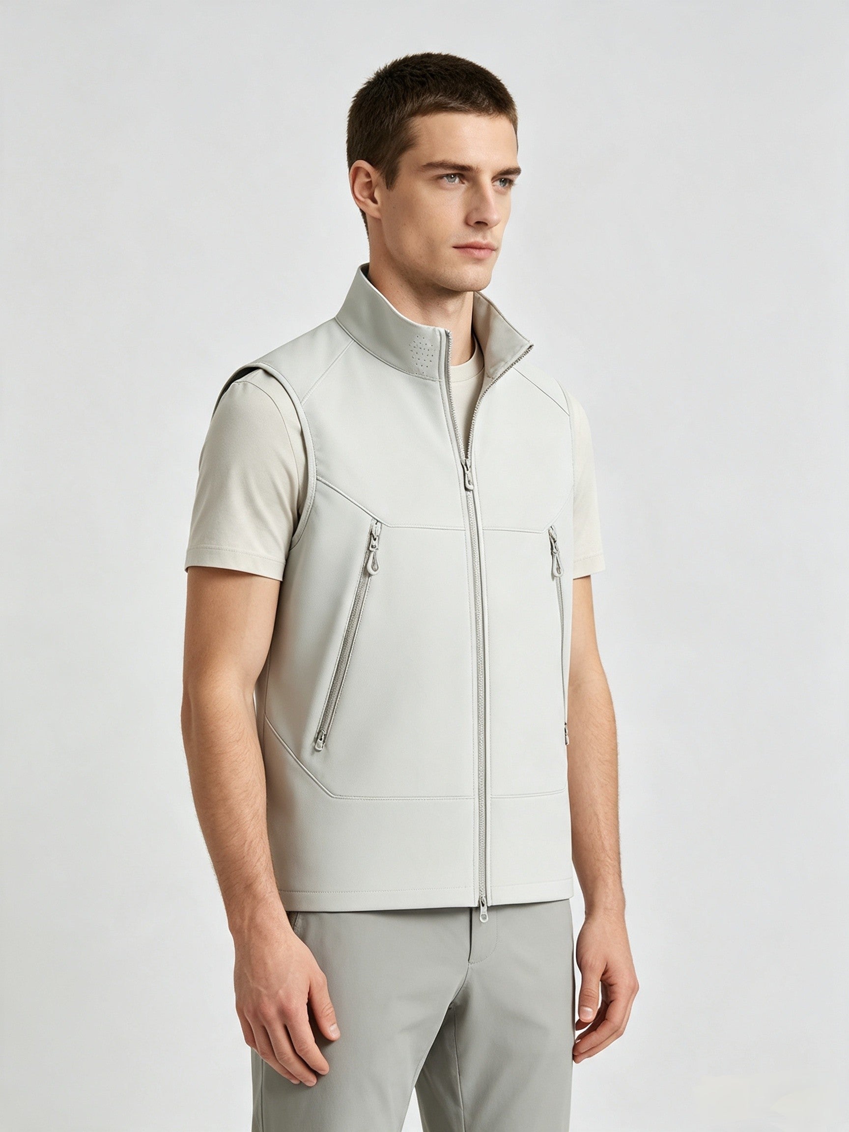 Rosie Hammond | Softshell Zip-Up Gilet in Ice Blue