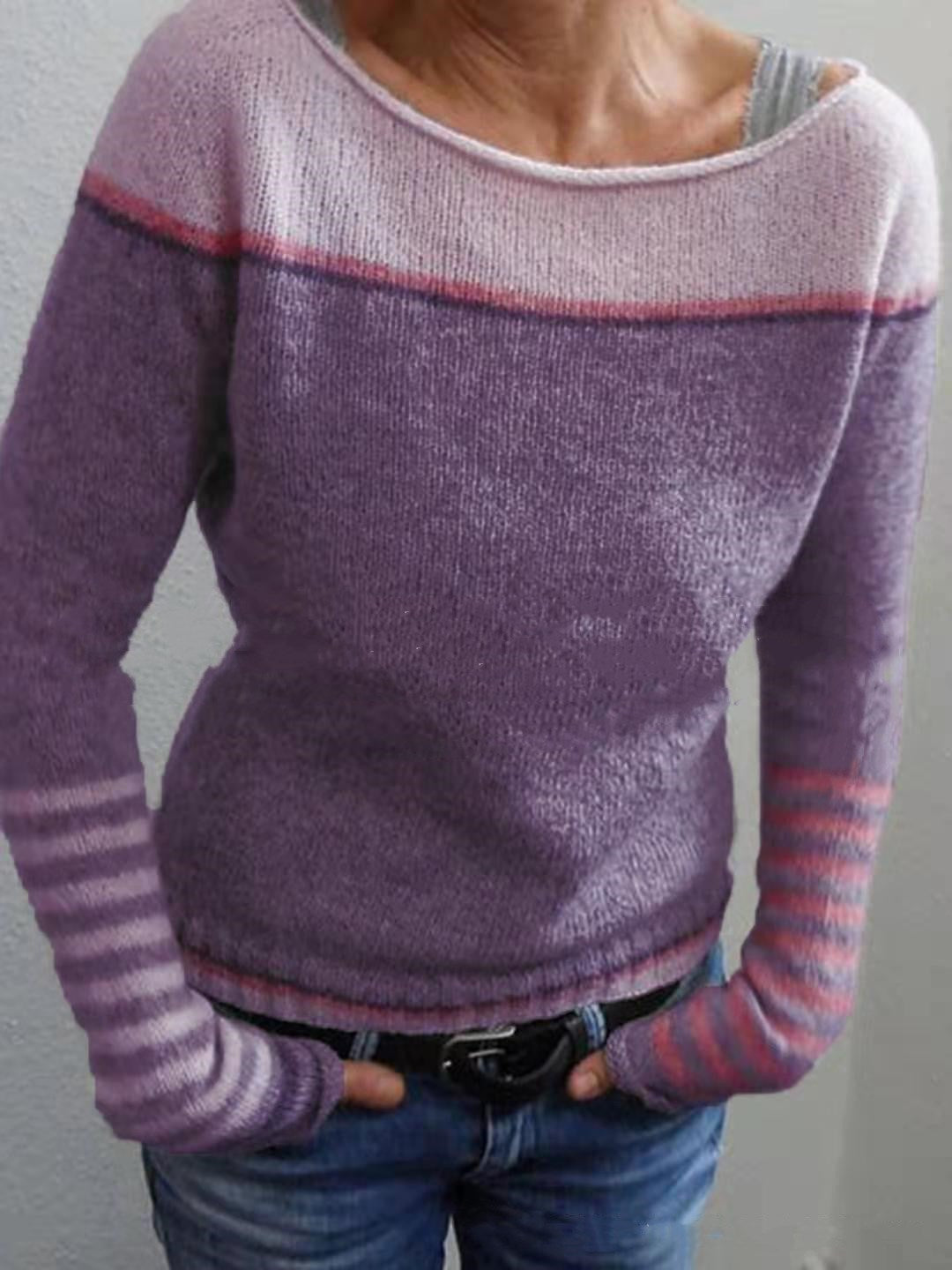 Rosalind Hughes | Pull en maille rayé à blocs de couleurs