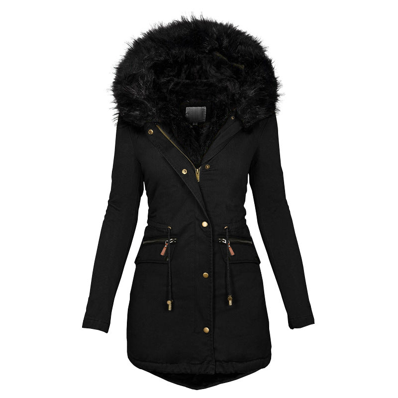 Harriet Clarke | Parka à capuche en fausse fourrure rouge profond