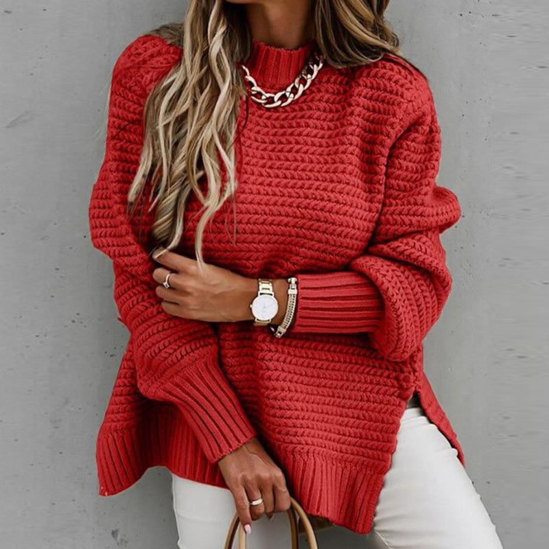 Catriona Mackenzie | Ribbed Knit Side-Slit Sweater