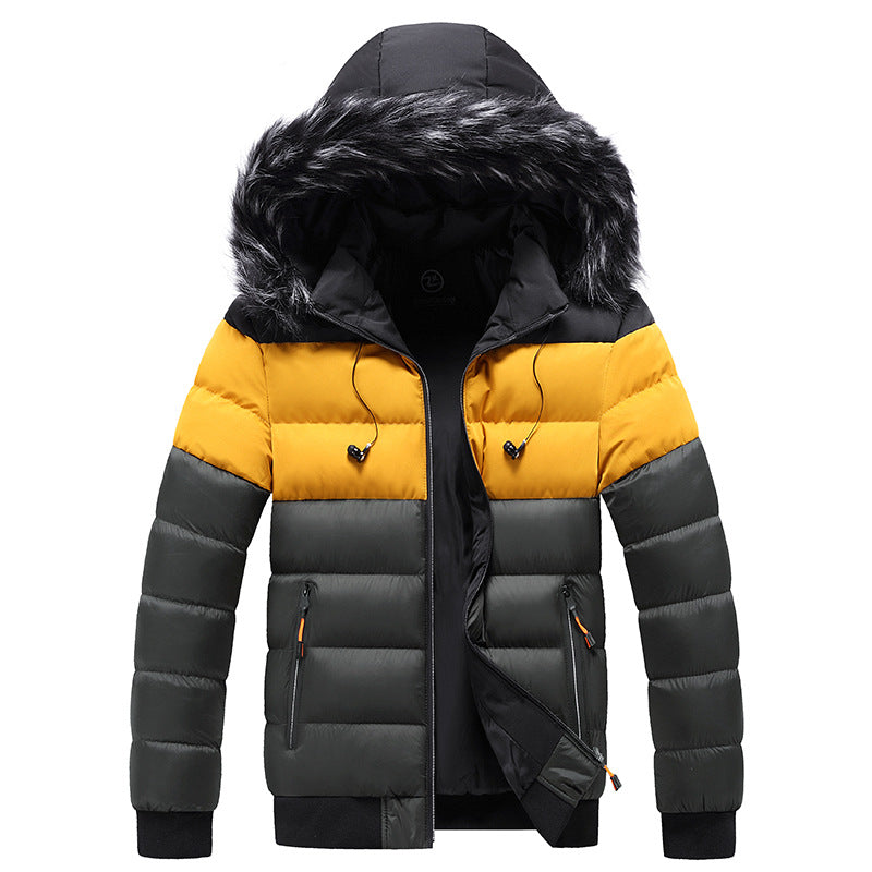 Poppy Evans | Colour Block Puffer Jacket with Faux Fur Hood