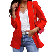 Charlotte Evans | Oversized Red Open-Front Blazer