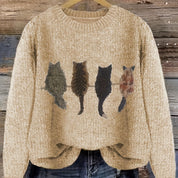 Emma Fletcher | Cat Print Chunky Knit Sweater