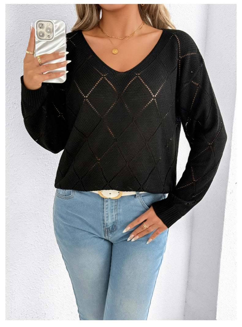 Rosamund Fielding | V-Neck Cutout Knit Sweater