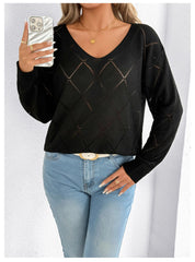 Rosamund Fielding | V-Neck Cutout Knit Sweater