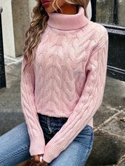 Freya Clarke | Cozy Cable-Knit Turtleneck Sweater